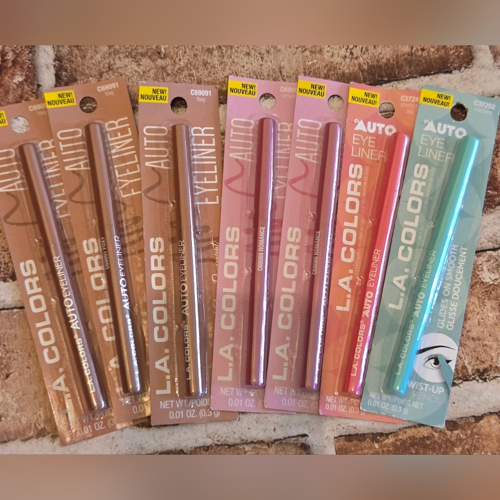 L.A. Colors Auto Eyeliner Set - Brown, Pink, Coral, Teal